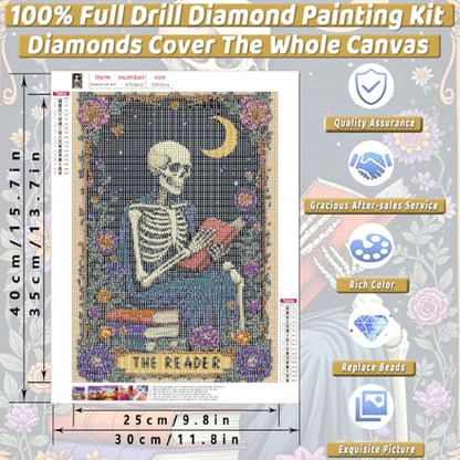Skull Diamond Art Kits for Adults Funny Diamond Painting Kit for Beginner - color: DP03845