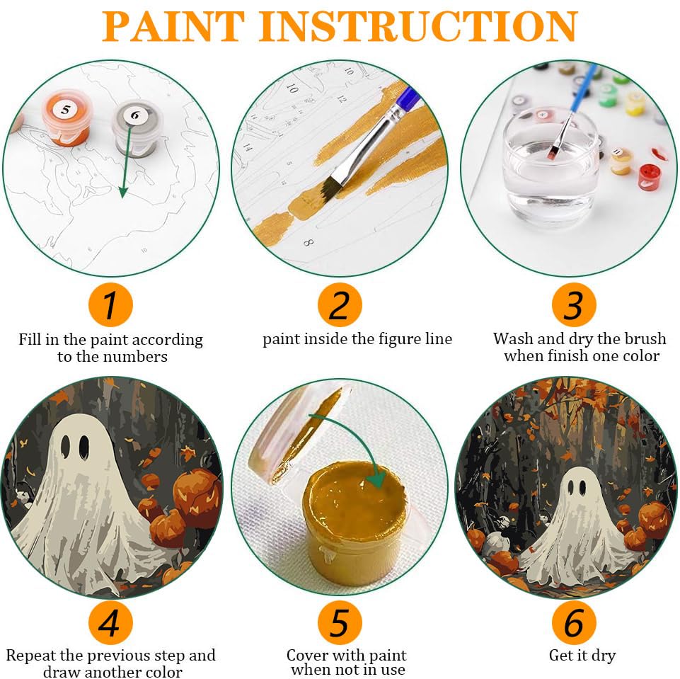 Axquilon 3 Packs Fall Framed Paint by Numbers Kit for Adults 8x10in - color: 3 Pack Fall with Easel