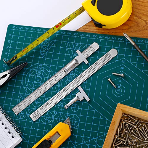 Frienda 3 Pcs 6 Inch Metal Pocket Ruler Mini Stainless Steel Clip Scale