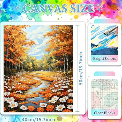 Landscape Paint by Numbers Kit for Adults 16x20 inch (without Frame) - color: MT23104-US