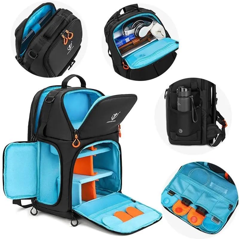 Camera Backpack, Large Capacity Outdoor DSLR Backpack, Compatible with 15.6-Inch Laptops, Green - color: 9013-green