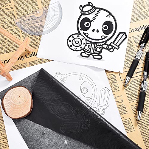 Hotop 100 Sheets Carbon Transfer Paper, Black Tracing Paper for Wood, Paper, Canvas and Other Art Surfaces (9 x 13 Inch) - size: 9 x 13 Inch