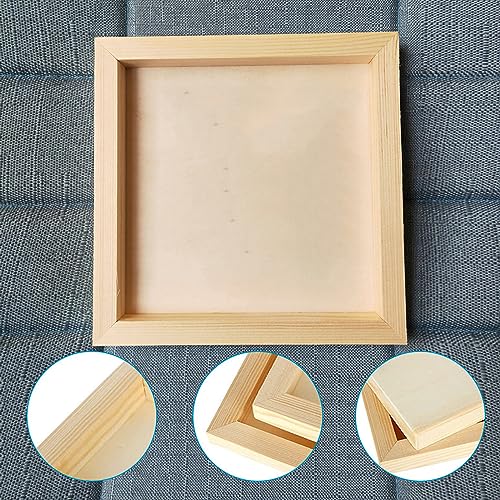 Wood Canvas Panels Square Wooden Canvas Painting Board 10 Pack - size: 8inch