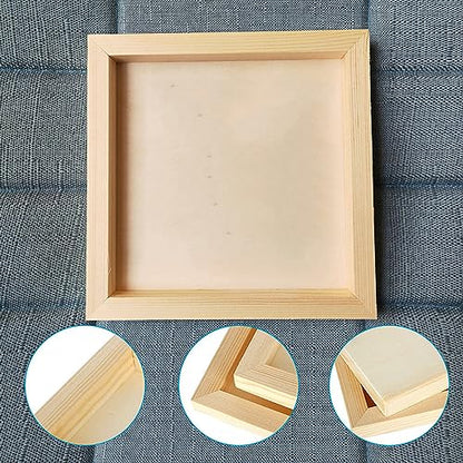 Wood Canvas Panels Square Wooden Canvas Painting Board 10 Pack - size: 8inch