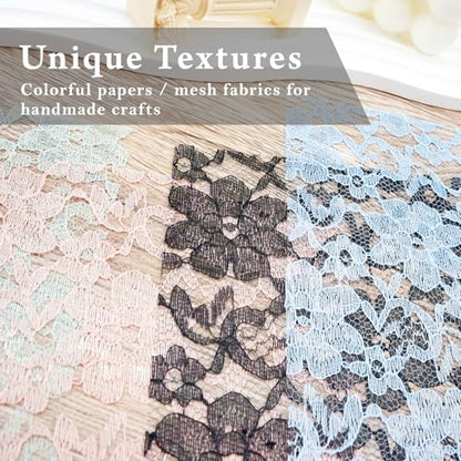 Colorful Textured Fabric Paper(lace mesh, Close to A5 size) - color: lace mesh