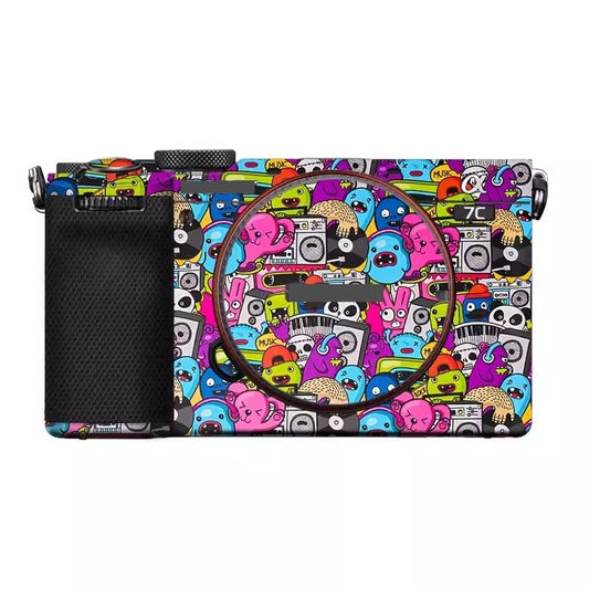 Camera Skin Wrap A7C2 Anti-Scratch Sticker Coat Vinly Protective Film Body Protector Decals Cover for Sony A7CR A7C II (Graffiti Pink) - color: Graffiti Pink