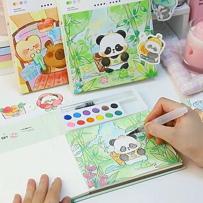 Watercolor Workbooks 200GSM Paper 24 Sheets, 1 Panda - color: Panda