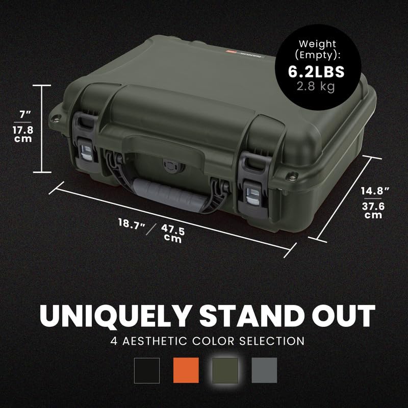 Nanuk 925 Waterproof Hard Case with Foam Insert for DJI Avata 2 Fly More Combo - Olive - color: Olive