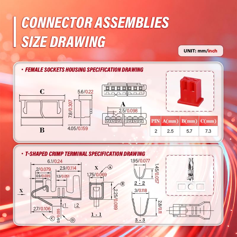 CQRobot JST Red XH 2.54mm Pitch 2-Pin Electronic Computer Connector Adapter - size: 2P, style: XH-R