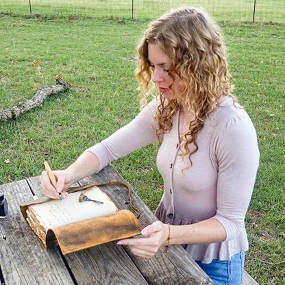 LEATHER VILLAGE Leather Journal Key Lock, Distressed Brown 6x4. - color: Distressed Brown, size: 6"X4"