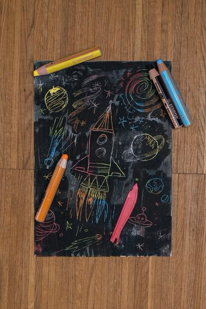 Multi-Talented Pencil - STABILO woody 3 in 1 - Pack of 5 - Black - color: Black