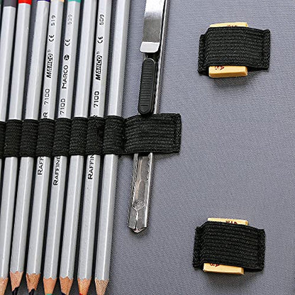 200 Slots Pencil Case 4-Layer Zipped Holder w/Handle - color: Black, size: 200
