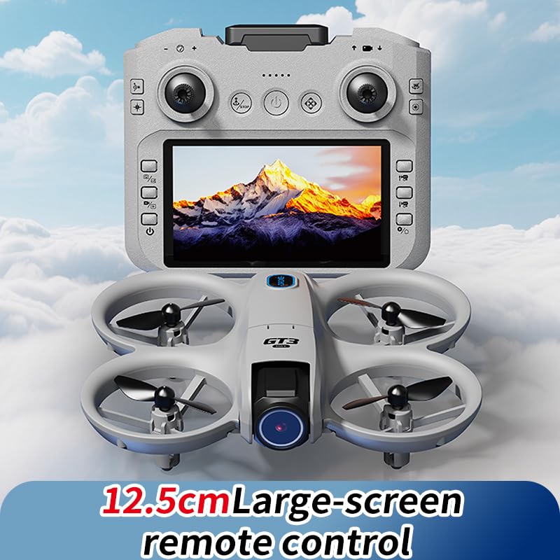 Drone with Camera for Adults & Beginners, 1080P HD FPV Drone with 4.3" Screen Remote Controller, Optical Flow Hovering, Intelligent Obstacle Avoidance, Auto Takeoff/Landing, 360° Flips, Quadcopter Kit with 3 Batteries & Charging Station