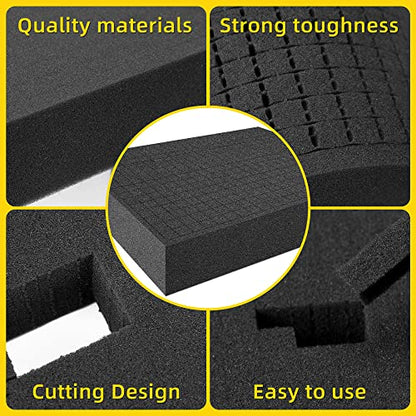 4 Pcs Pick Apart Foam Insert, 2 Size Pre Cube Sheet Foams with Bottom Use - size: 2 Sizes - 4 Pieces - Up to 12 inches