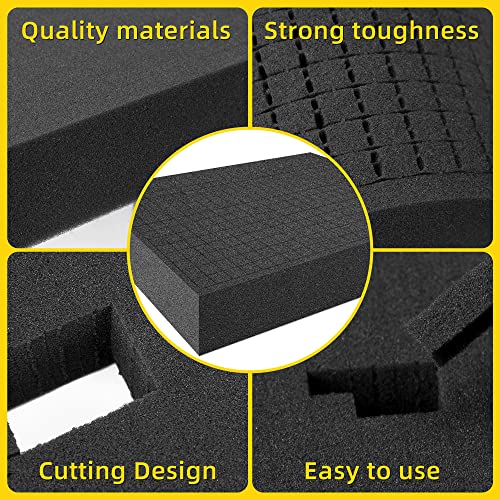 4 Pcs Pick Apart Foam Insert, 2 Size Pre Cube Sheet Foams with Bottom Use - size: 2 Sizes - 4 Pieces - Up to 12 inches