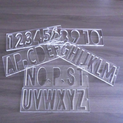 Uppercase Letter and Number Router Template for Woodworking 1/4'' Thick DIY Sign Making Clear Plastic Acrylic Inlay Templates Set
