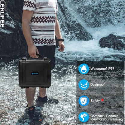 Lekufee Waterproof Hard Case for DJI Mini 4 Pro,Mini 3 Pro / 3 Drone,DJI RC 2, RC N3 / N2 / N1 and other Accessories(Case Only)