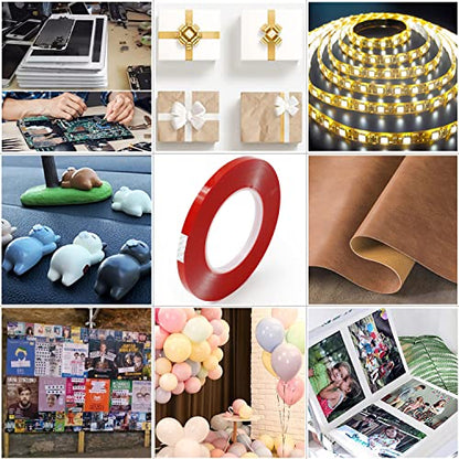 5mm x 15M (0.2" x 49ft) Clear Double Sided Strong Adhesive Tape - size: 5mm