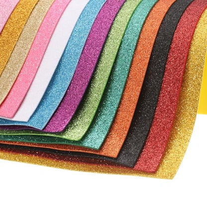 uxcell Foam Sheets 5Pcs 8x12Inch EVA Self-Adhesive Sparkle Orange Glitters - color: Orange