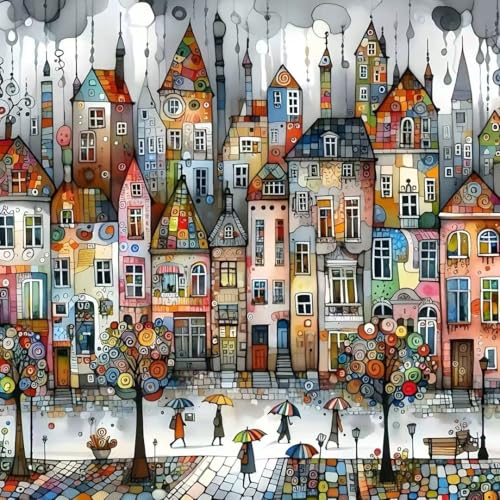 5D Castle House Diamond Art Kits for Adults,DIY Diamond Painting Kits - color: YP048