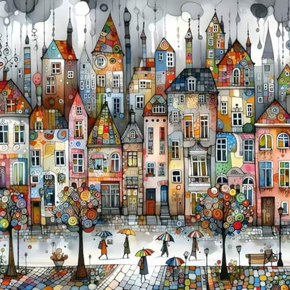 5D Castle House Diamond Art Kits for Adults,DIY Diamond Painting Kits - color: YP048