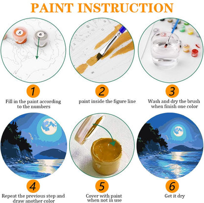 Axquilon 4 Packs Framed Paint by Numbers Kit with Easel 8x12in - color: Fraemd 4 Pack Landsacpe with Easel