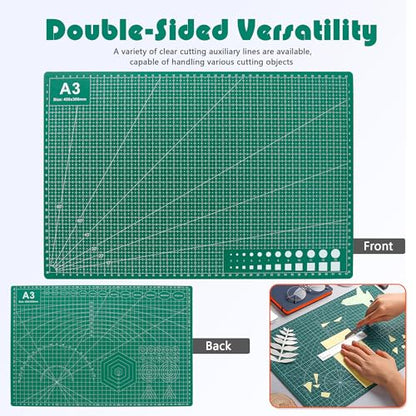 2 Packs A3 Cutting Mats, 12" x 18" Rotary Cutting Mat - size: A3 (2 PCS): 12 inches x 18 inches