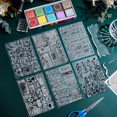 29 Pcs Acrylic Stamps for Crafting Card Making Supplies Set - style: 29Pcs Journal Clear Stamps