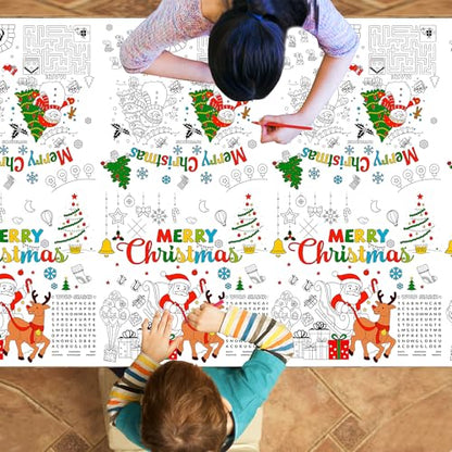 Large Christmas Coloring Tablecloth, 54 x 108 Inches - color: Christmas