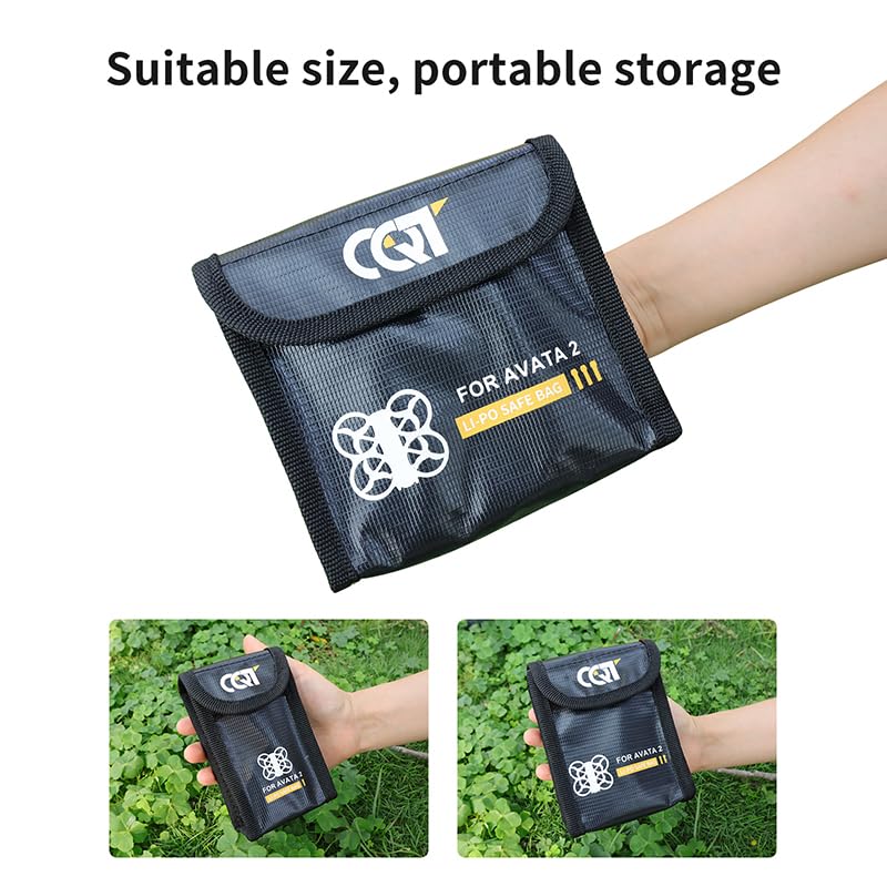 Drone Battery Storage Bag For DJI Avata 2, Battery Explosion Proof Bag Fire Safety Flame Retardant Protective Storage Bag (L) - color: L
