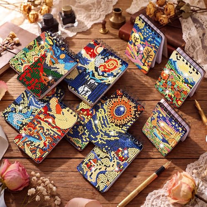 Fuyoooo 12 Pcs Abstract Landscape Diamond Art Notebook Kits for Adults - style: Abstract Landscape