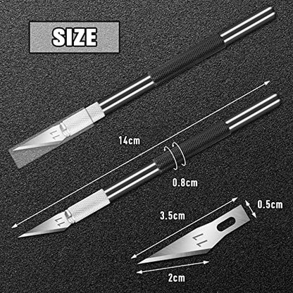 DIYSELF 2 Pack Exacto Knife Set, Aluminum Craft Knife with 20#11 Blades - color: Black (2 Pack)