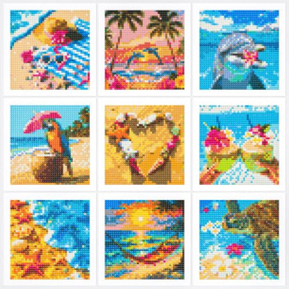 LuwoArte 9 Pack Summer Beach Diamond Art Kits for Adults Beginners - color: Summer Beach