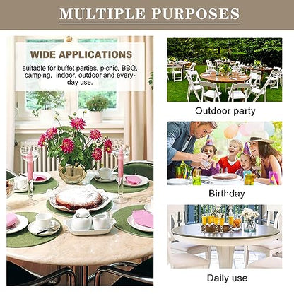 Nasitos Waterproof Vinyl Tablecloth with Flannel Backing 2 Pcs 60R in Beige - color: Beige, size: 60 Inch (Round)