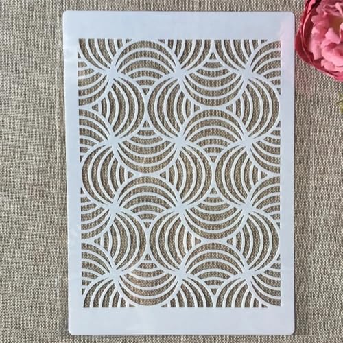 TIAMECH A4 Reusable Wavy Lines Geometric Stencil for Painting - style: Geometry Wavy Lines