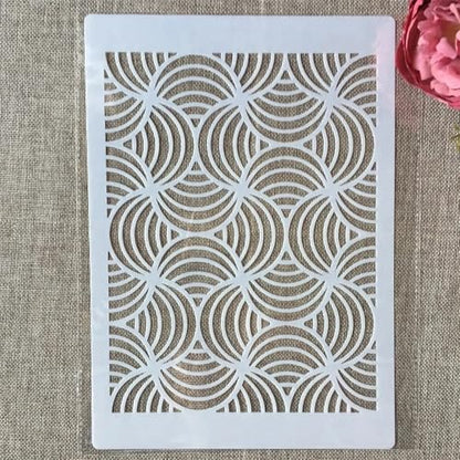 TIAMECH A4 Reusable Wavy Lines Geometric Stencil for Painting - style: Geometry Wavy Lines