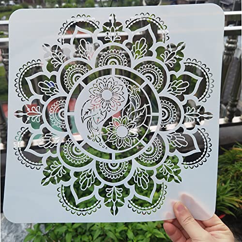 Mandala Stencil 12x12 Inch, Reusable Stencil for Painting Crafts - style: FLA