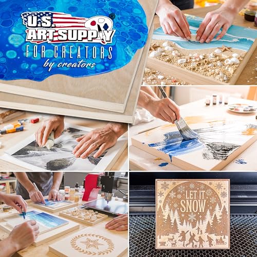 U.S. Art Supply 4" x 12" Unfinished Cradled Wood Panels for Painting - size: 4" x 12"