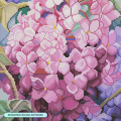 DIAMOND ART CLUB Pink Hydrangea Diamond Art Kits for Adults - color: Pink Hydrangea