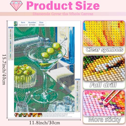 DAZZLEDOTS Diamond Art Kits for Adults, Cocktail Round Diamond Painting - color: DT095