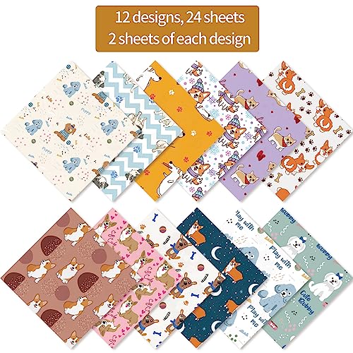 6x6" Cardstock Single Sided Scrapbooking,Craft Decorative Scrap Book Paper - color: 24sheets-dog