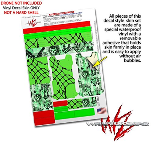 Skin Decal Wrap 2 Pack Compatible with DJI Ryze Tello Ripped Fishnets Green Drone NOT Included
