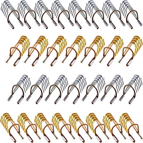 Blulu 20 Pcs Nail Extension Forms, Reusable UV Gel Guides, Gold, Silver - color: Gold, Silver