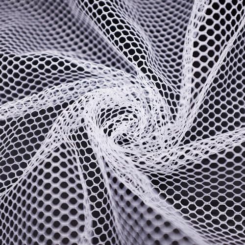 62 X 59 Inch White Mesh Fabric Slightly Stretchy for Sewing Projects - size: 62 x 59 Inch