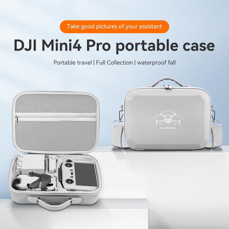 Mini 4 Pro Waterproof Hard Carrying Case, Portable Shoulder Bag Storage