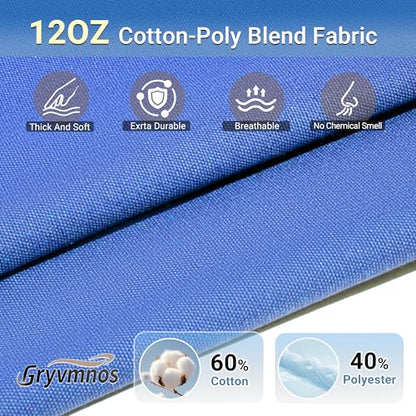 12oz Heavy Duty Cotton Canvas Fabric, Thickend Cotton Duck Cloth, 2 Yard - color: Blue, size: 2 Yards Pre-cut