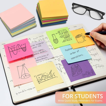 Taja 12 Pads Sticky Notes, 3 x 3 Inches, 12 Pastel Colors, 50 Sheets/Pad