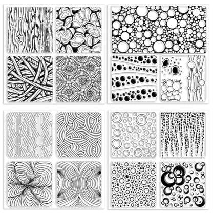 CHGCRAFT 4 Pcs 4 Styles Bubble Polymer Clay Texture Sheets Geometric Texture Silicone Texture Stamp Clay Texture Mat Modeling Pattern Pad Texture Sheets for Making Earrings Jewerly, 5.5x5.5 inch - style: Bubble