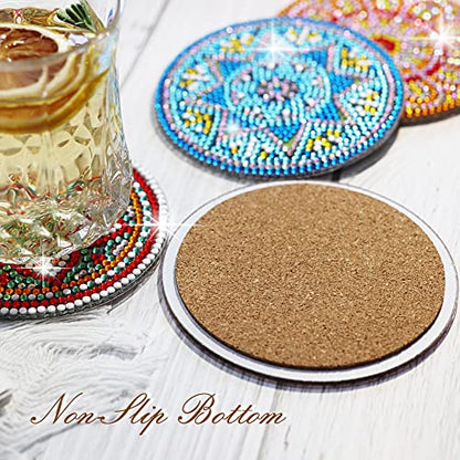 Temlum 6 Pcs Diamond Art Coasters Kits for Adults & Teens, Mandala - color: Mandala Coasters