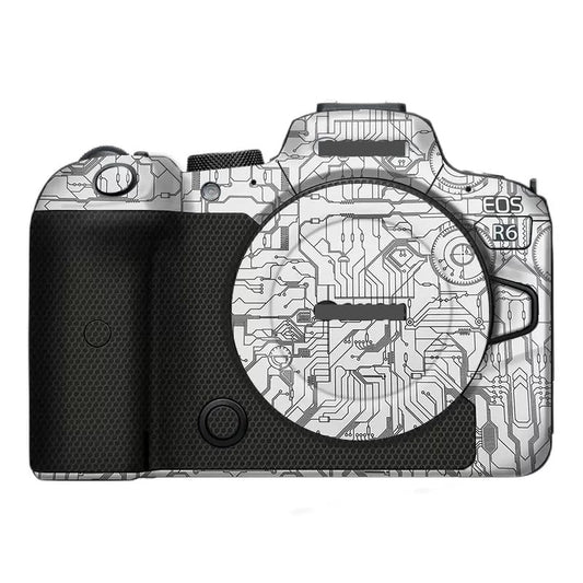 Camera R6 Skin for Canon EOS R6 EOSR6 Anti-Scratch Vinyl Wrap Cartoon Film Body Protector Coat Photography Accessories Sticker (Circuit White) - color: Circuit White